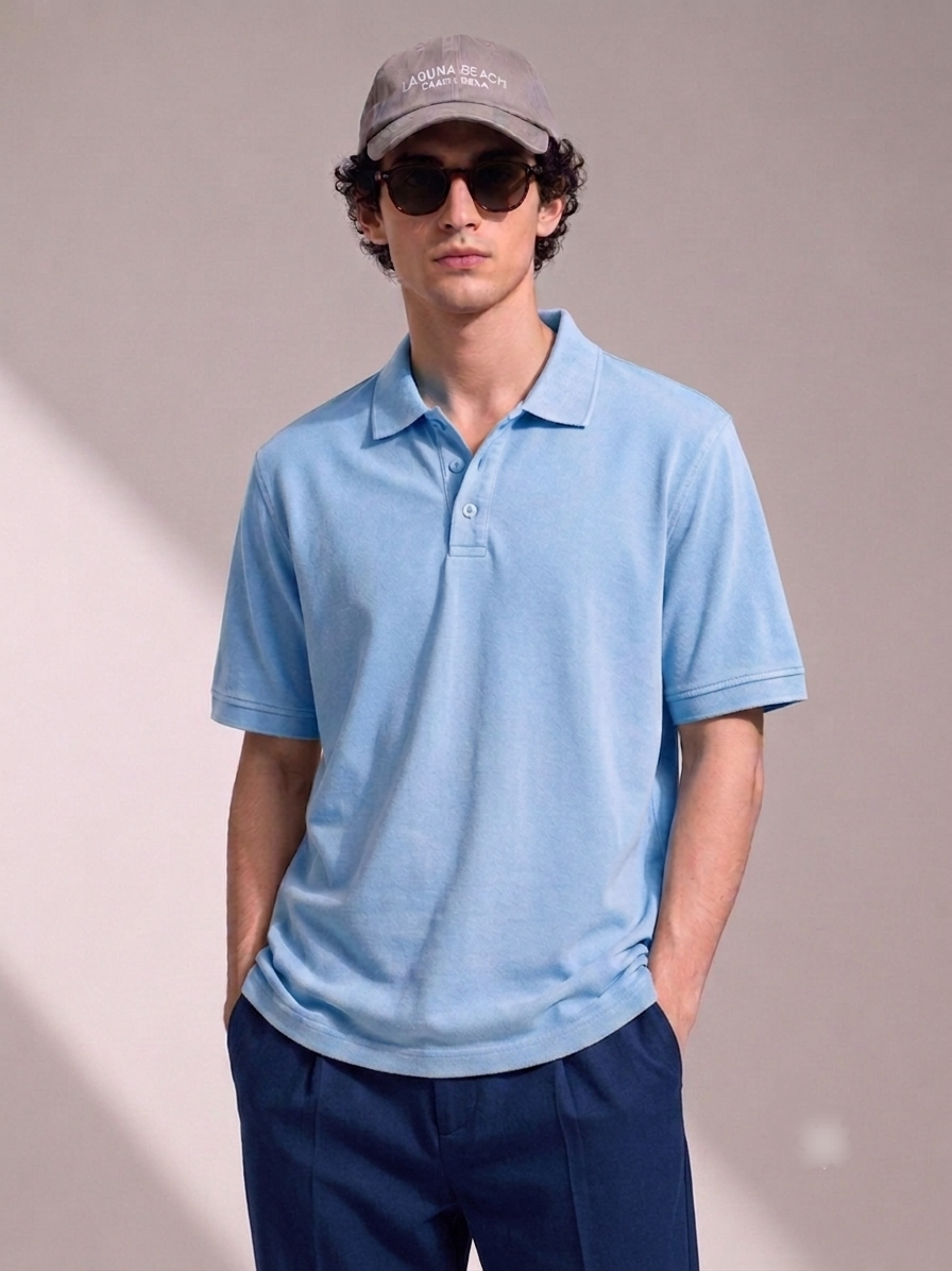 Mens Polo-Sky Mineral