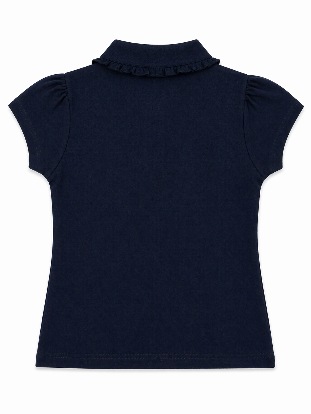 Girl's Frill Polo Shirt - Navy