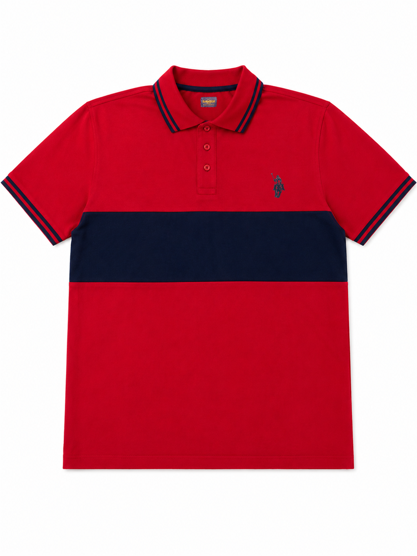 Cut and Sew Paneled Polo Shirt