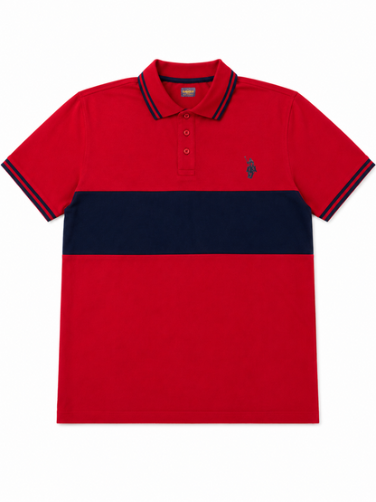 Cut and Sew Paneled Polo Shirt