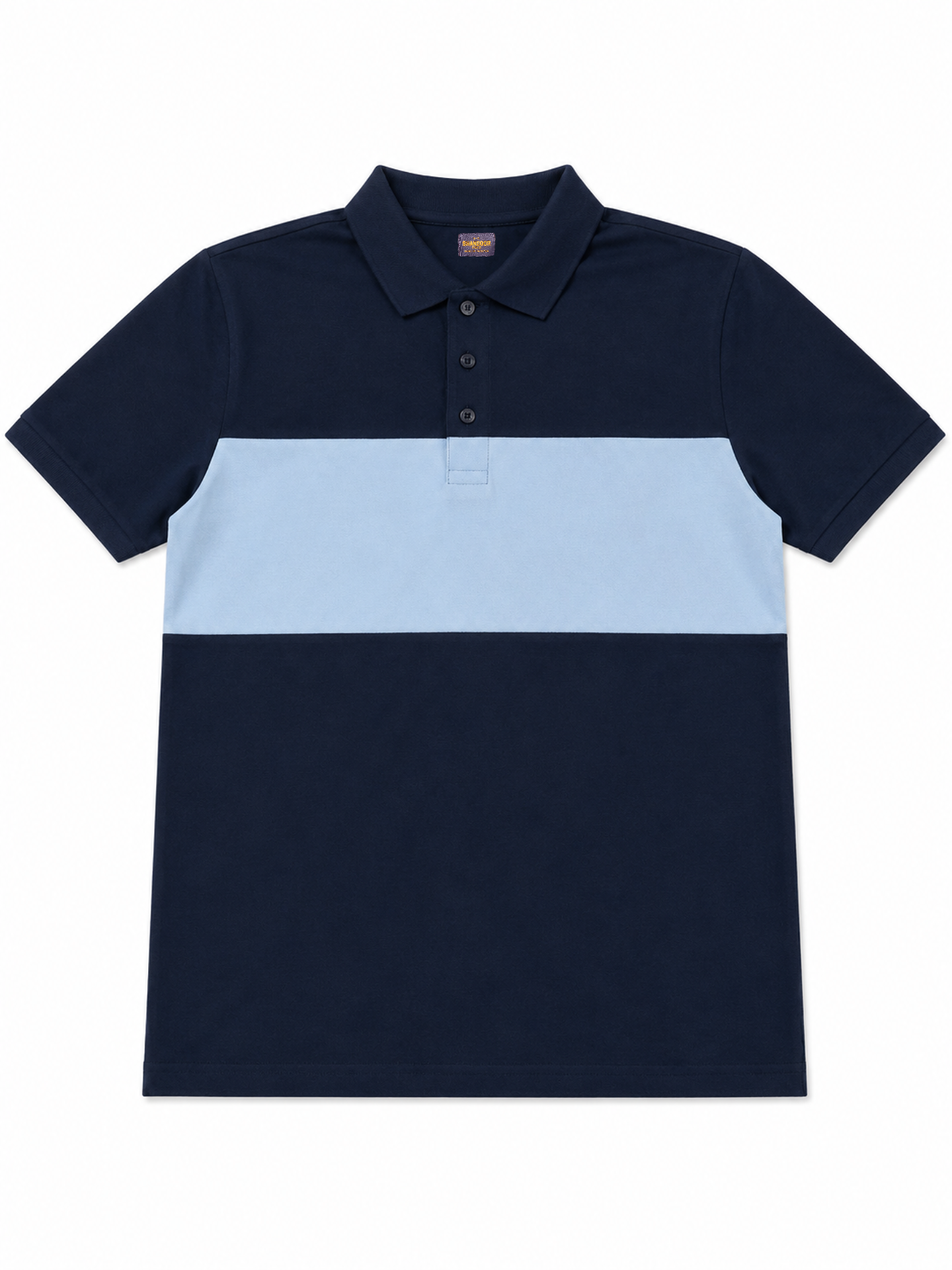 Cut and Sew Paneled Polo Shirt