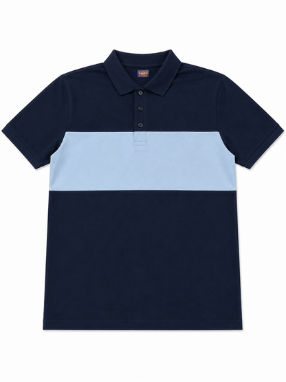 Cut and Sew Paneled Polo Shirt
