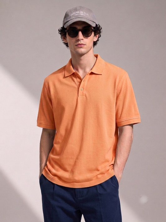 Mens Polo-Peach Mineral