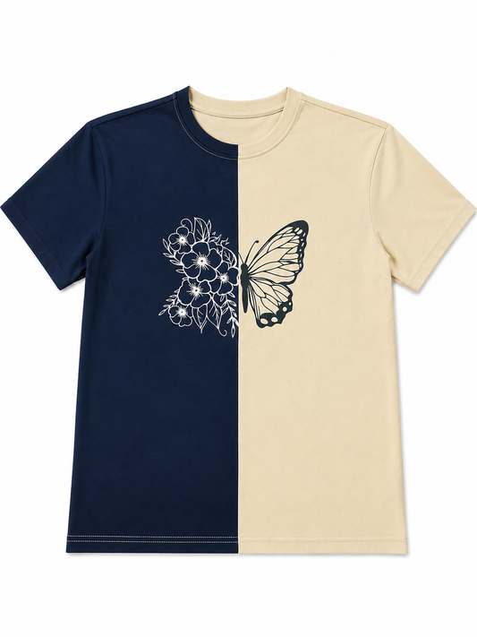 Butterfly Tee | Navy-Marshmallow