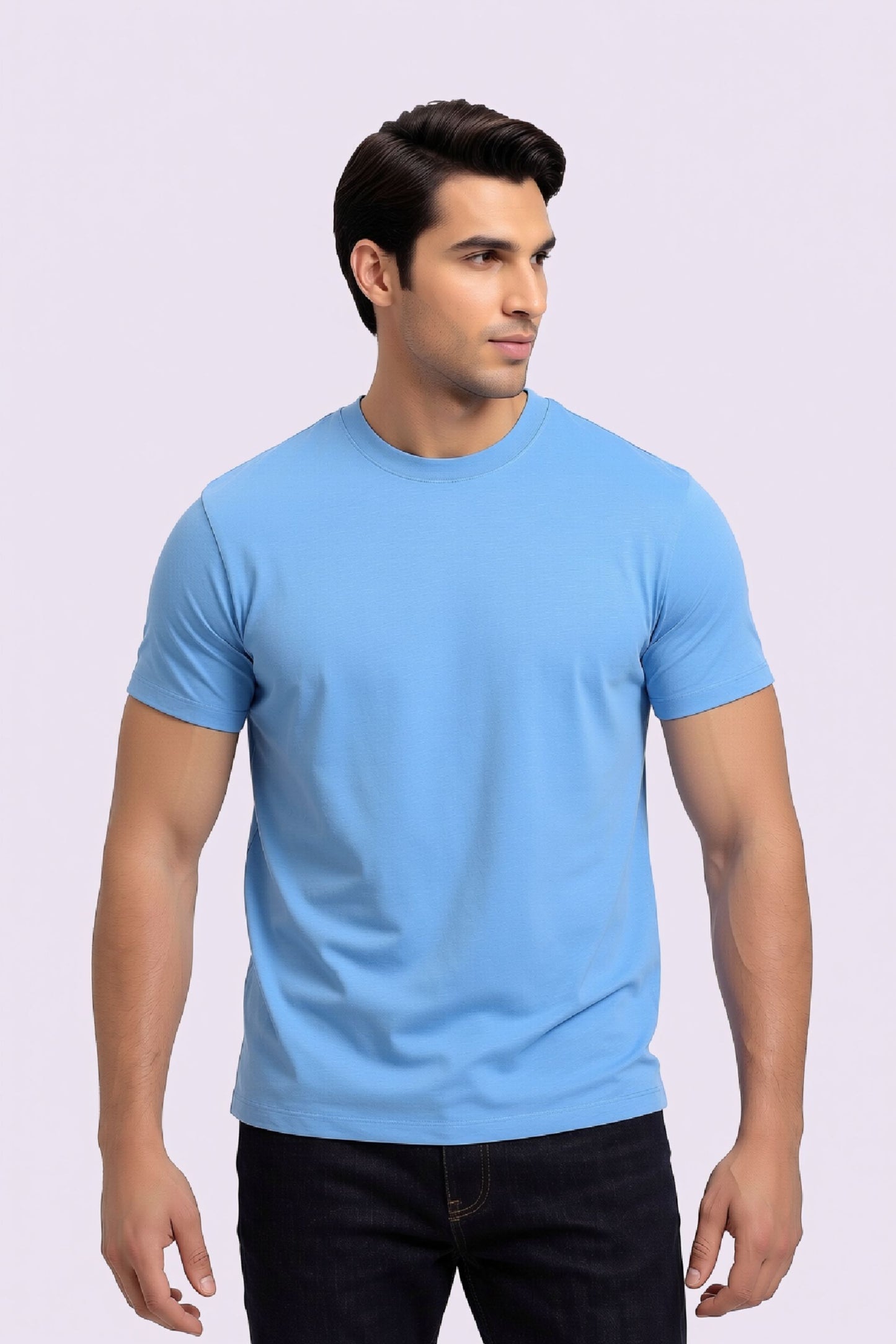 Vintage Wash Tee Shirt-Sky Blue Mineral
