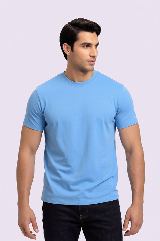 Vintage Wash Tee Shirt-Sky Blue Mineral