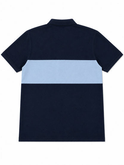 Cut and Sew Paneled Polo Shirt