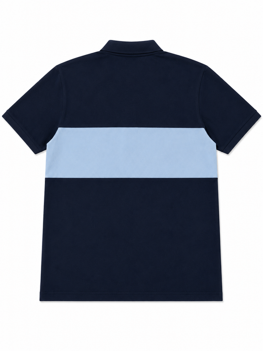 Cut and Sew Paneled Polo Shirt