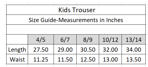 Size Chart