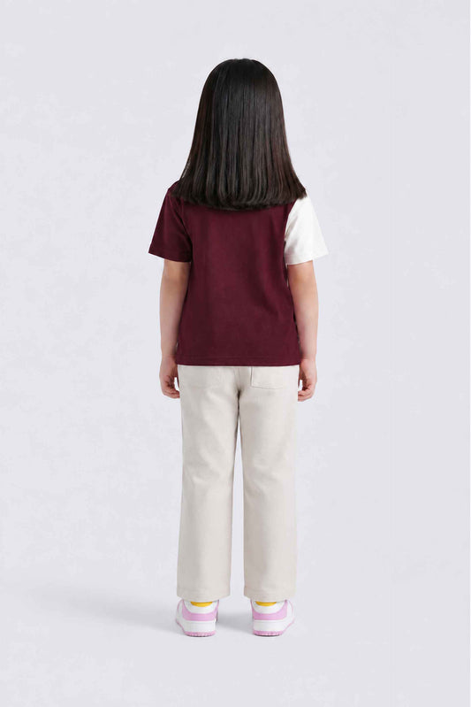Butterfly Tee | Maroon-Marshmallow |