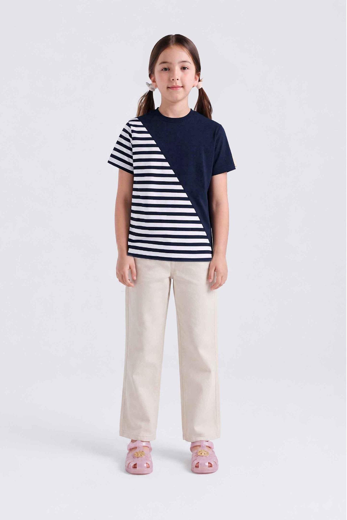 Geometic Diagonal Panel Tee Shirt