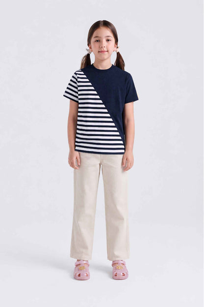 Geometic Diagonal Panel Tee Shirt